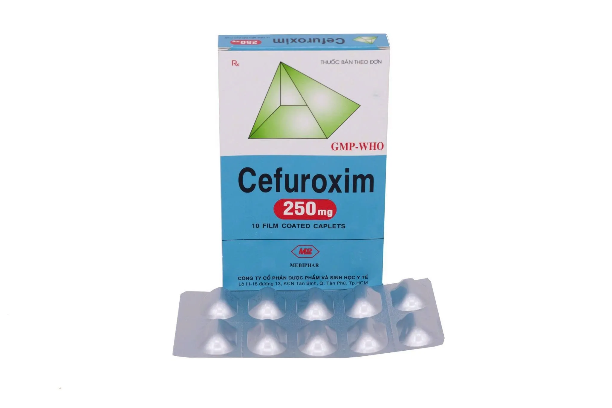 Cefuroxim 250mg Mebiphar (H/10v) – Kháng sinh Cephalosporin thế hệ 2, điều trị nhiễm khuẩn hiệu quả